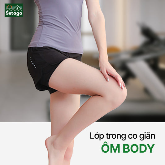 Quần short thể thao nữ 2 lớp InOut - 2 lớp co giãn, thoải mái chuyển động