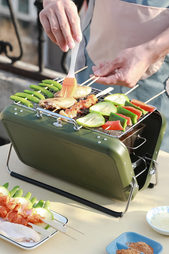 Bếp nướng BBQ xanh lá - bếp nướng để bàn nhỏ gọn