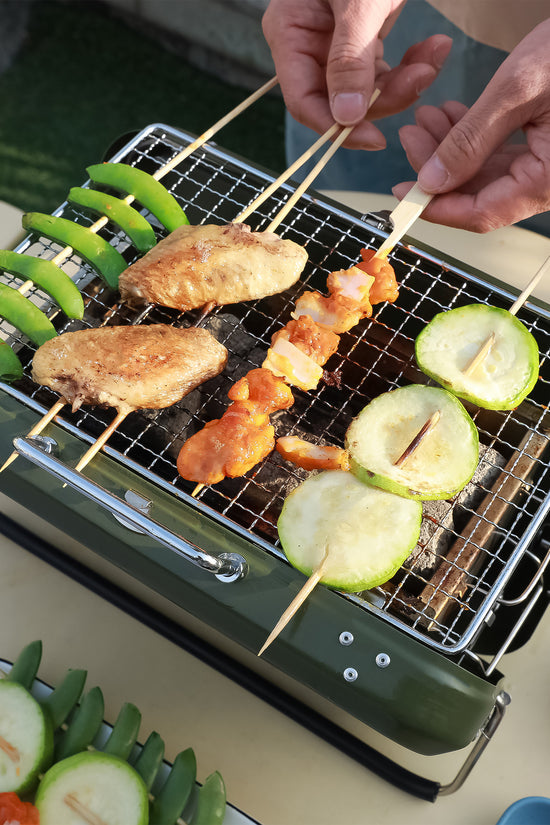 Bếp nướng BBQ xanh lá - bếp nướng để bàn nhỏ gọn