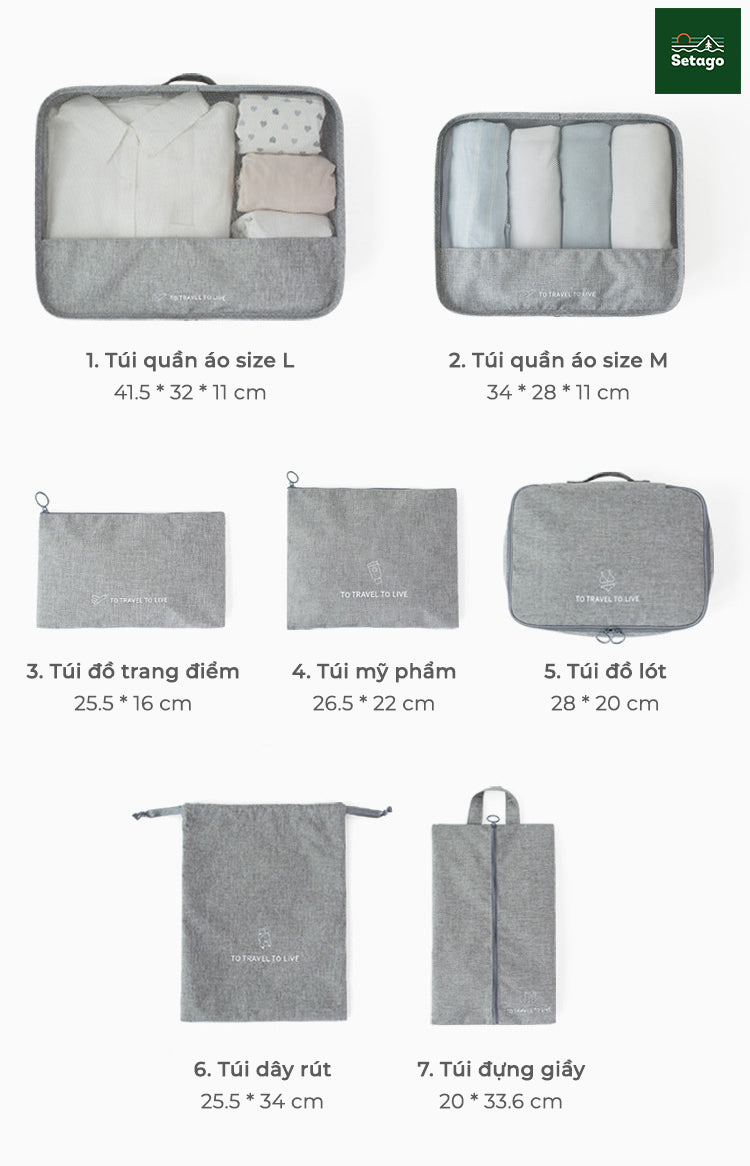 Bí kíp du lịch nhẹ nhàng cho gia đình có con nhỏ với túi đựng đồ du lịch Travel Pack - Bộ 7 sản phẩm.