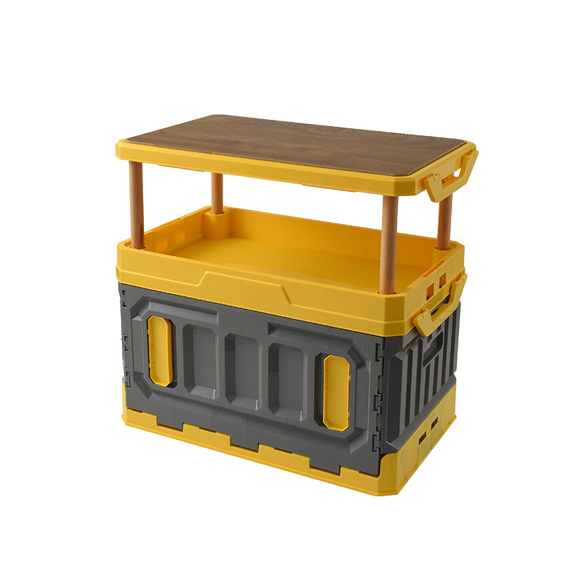 Thùng container gấp gọn cho ô tô dã ngoại kèm bàn gỗ cắm trại