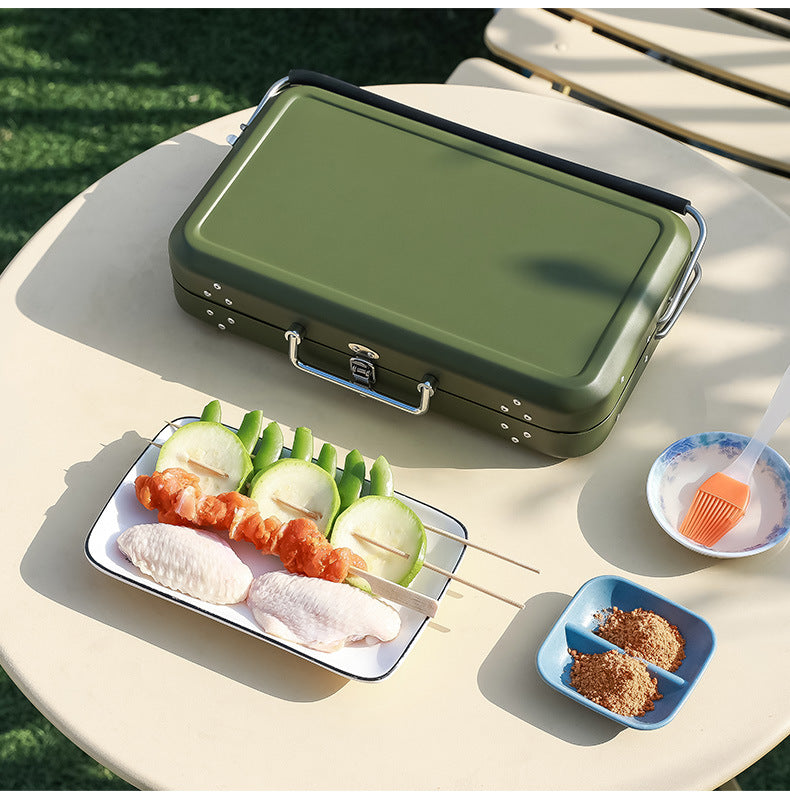 Bếp nướng BBQ xanh lá - bếp nướng để bàn nhỏ gọn