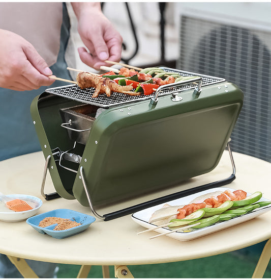 Bếp nướng BBQ xanh lá - bếp nướng để bàn nhỏ gọn