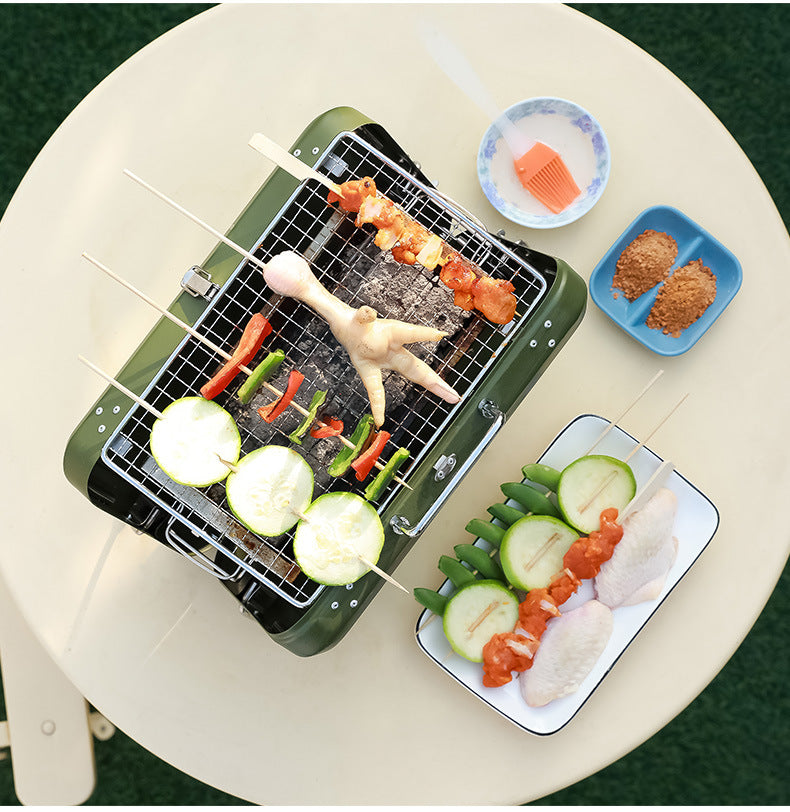 Bếp nướng BBQ xanh lá - bếp nướng để bàn nhỏ gọn