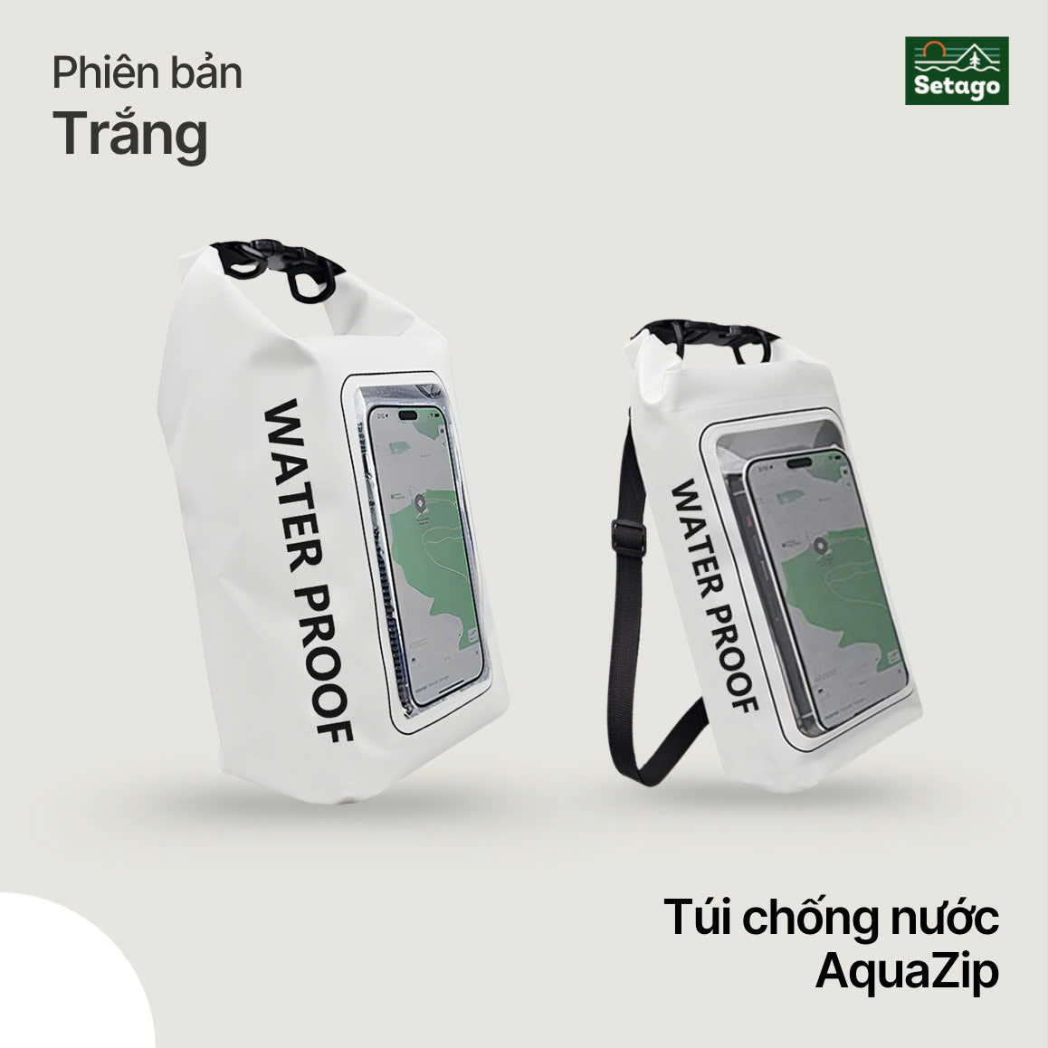 Túi chống nước AquaZip - quai chéo 2L/5L, nhỏ gọn, chống thấm