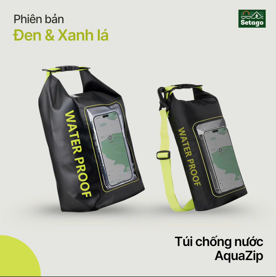 Túi chống nước AquaZip - quai chéo 2L/5L, nhỏ gọn, chống thấm