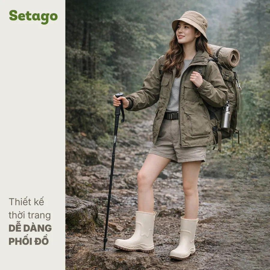 Ủng đi mưa Muddy chống nước chống trơn trượt