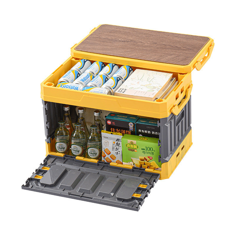 Thùng container gấp gọn cho ô tô dã ngoại kèm bàn gỗ cắm trại