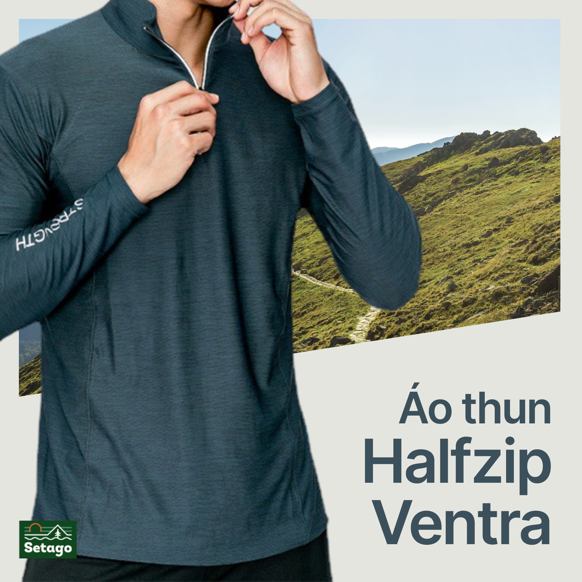 Áo Halfzip Ventra mùa hè Nam - Nhẹ , thoáng khí, mau khô