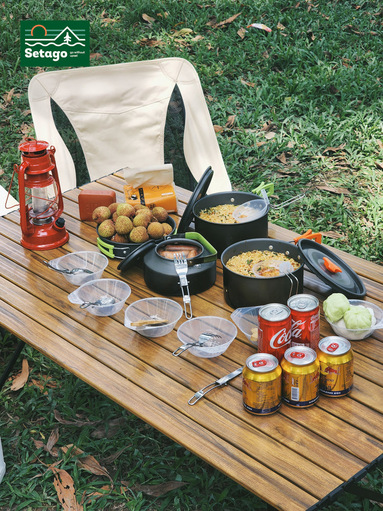 Bàn Dã Ngoại Flex Table Nhôm Vân Gỗ Nâng Hạ Chiều Cao
