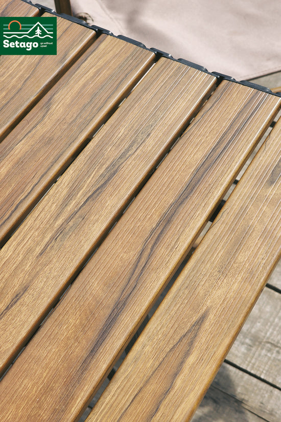 Bàn Dã Ngoại Flex Table Nhôm Vân Gỗ Nâng Hạ Chiều Cao