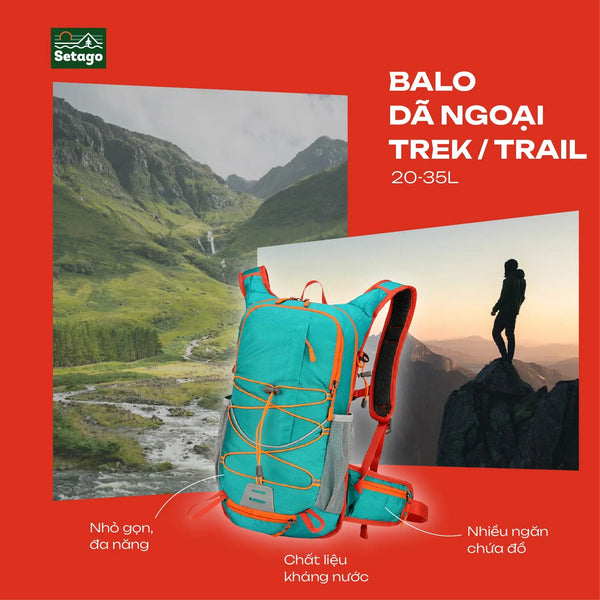 Balo Trail 2035 - dung tích 20L-35L, chống nước, nâng đỡ lưng 3 lớp, siêu nhẹ