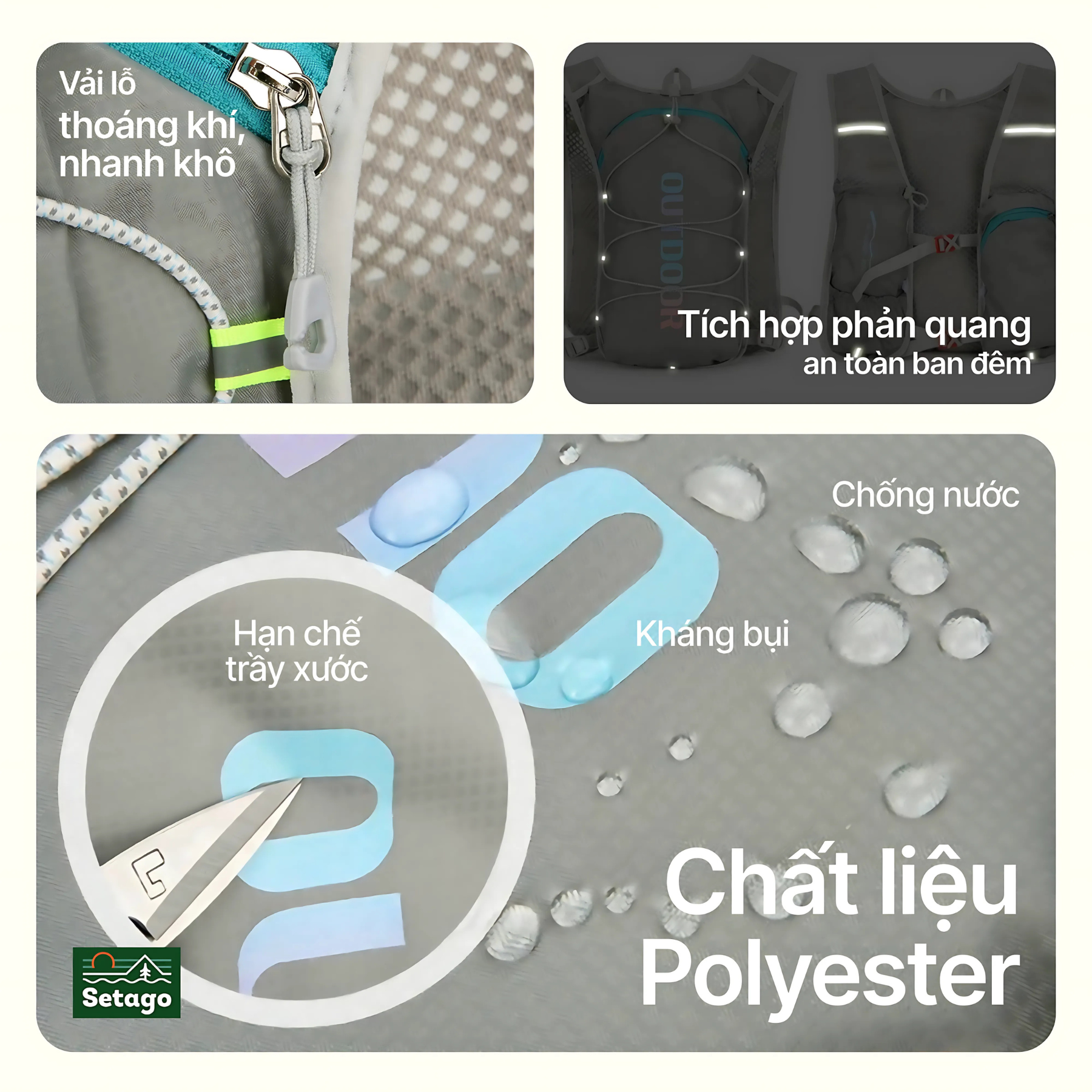 Balo trail Skyro + Túi chống nước - dung tích lớn, thoáng, nhẹ, nhiều màu