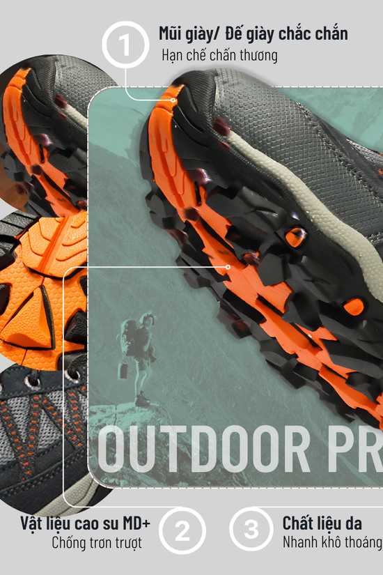 GIÀY OUTDOOR PRO – NHẸ, ÊM, BÁM ĐỊA HÌNH CỰC TỐT