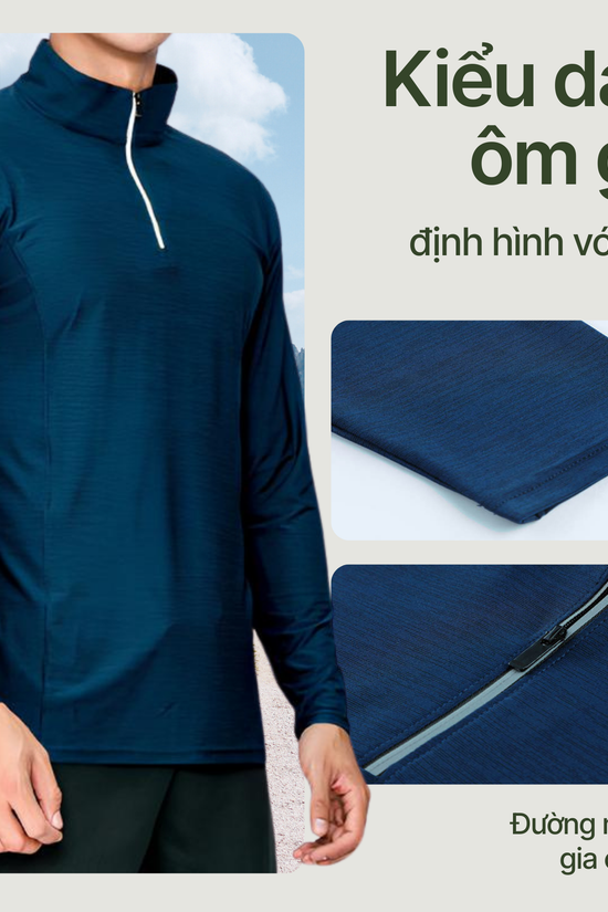 Áo Halfzip Ventra mùa hè Nam - Nhẹ , thoáng khí, mau khô