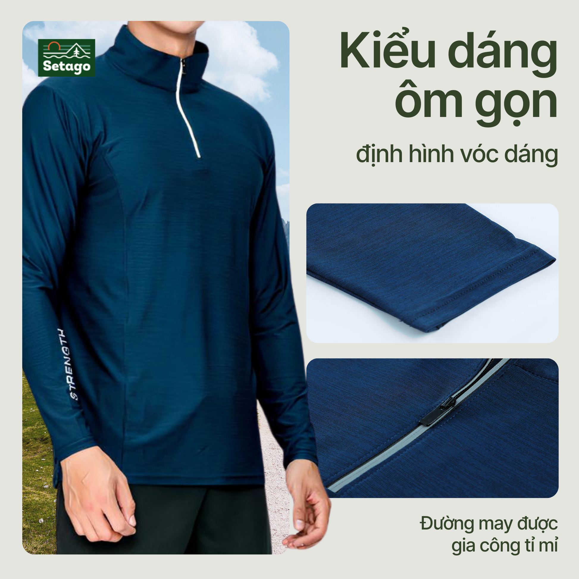Áo Halfzip Ventra mùa hè Nam - Nhẹ , thoáng khí, mau khô