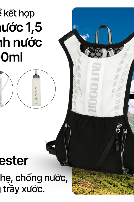 Balo Trail Vanta - tích hợp túi nước 1,5l, thiết kế ôm sát , thoáng nhẹ tiện lợi