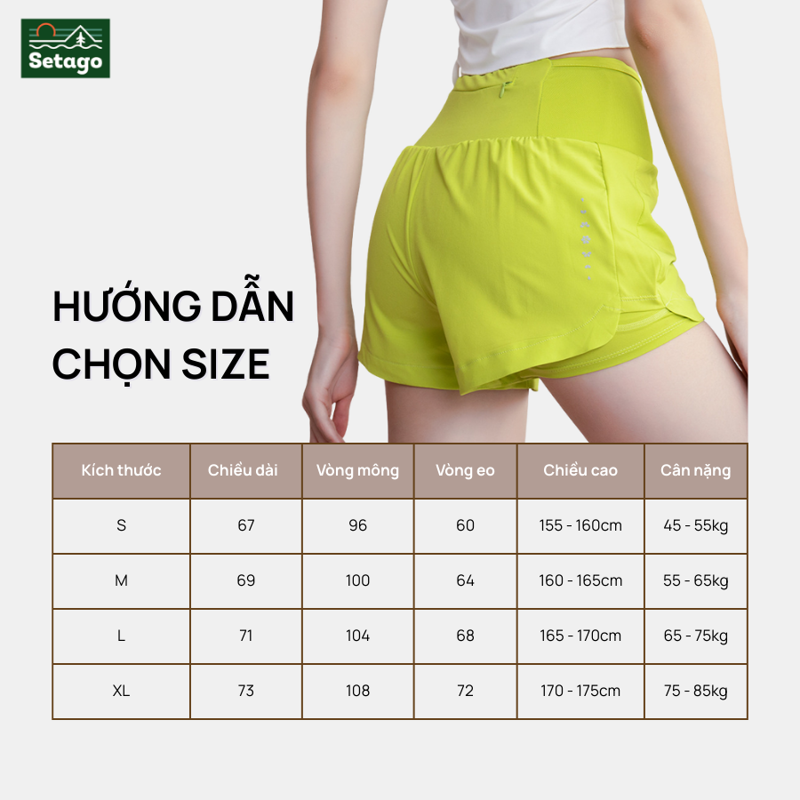 Quần short thể thao nữ 2 lớp InOut - 2 lớp co giãn, thoải mái chuyển động