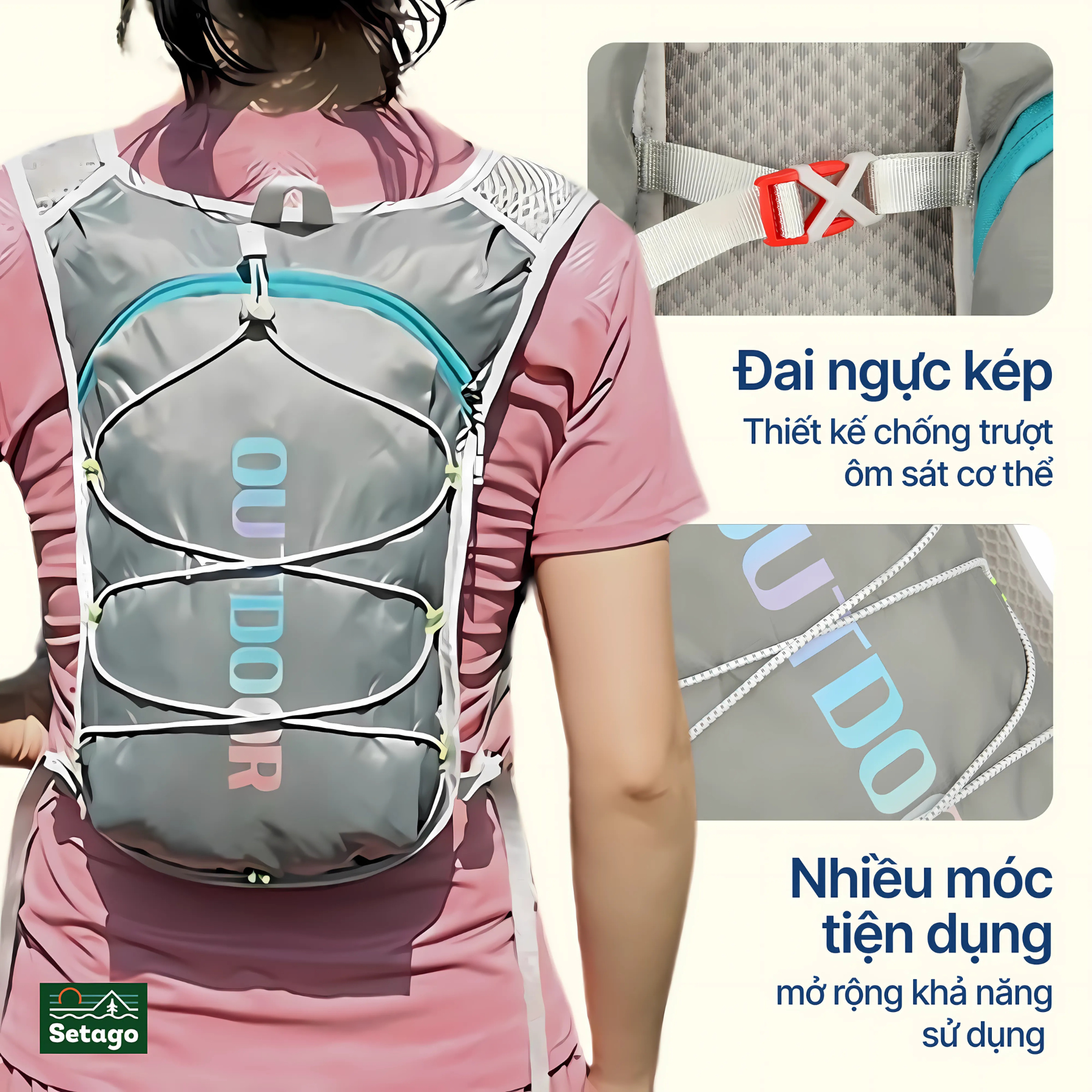 Balo trail Skyro + Túi chống nước - dung tích lớn, thoáng, nhẹ, nhiều màu