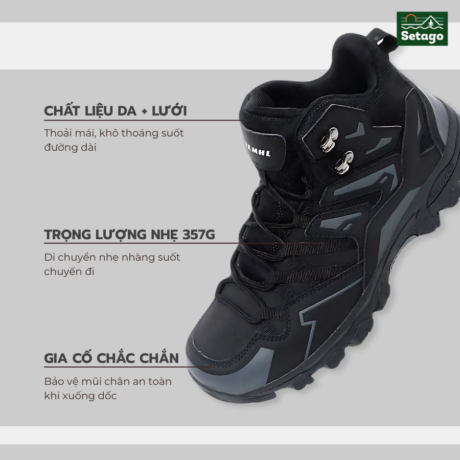Giày Terra Shoes cổ cao, chống nước, siêu nhẹ – bảo vệ chân tối đa, chinh phục mọi địa hình