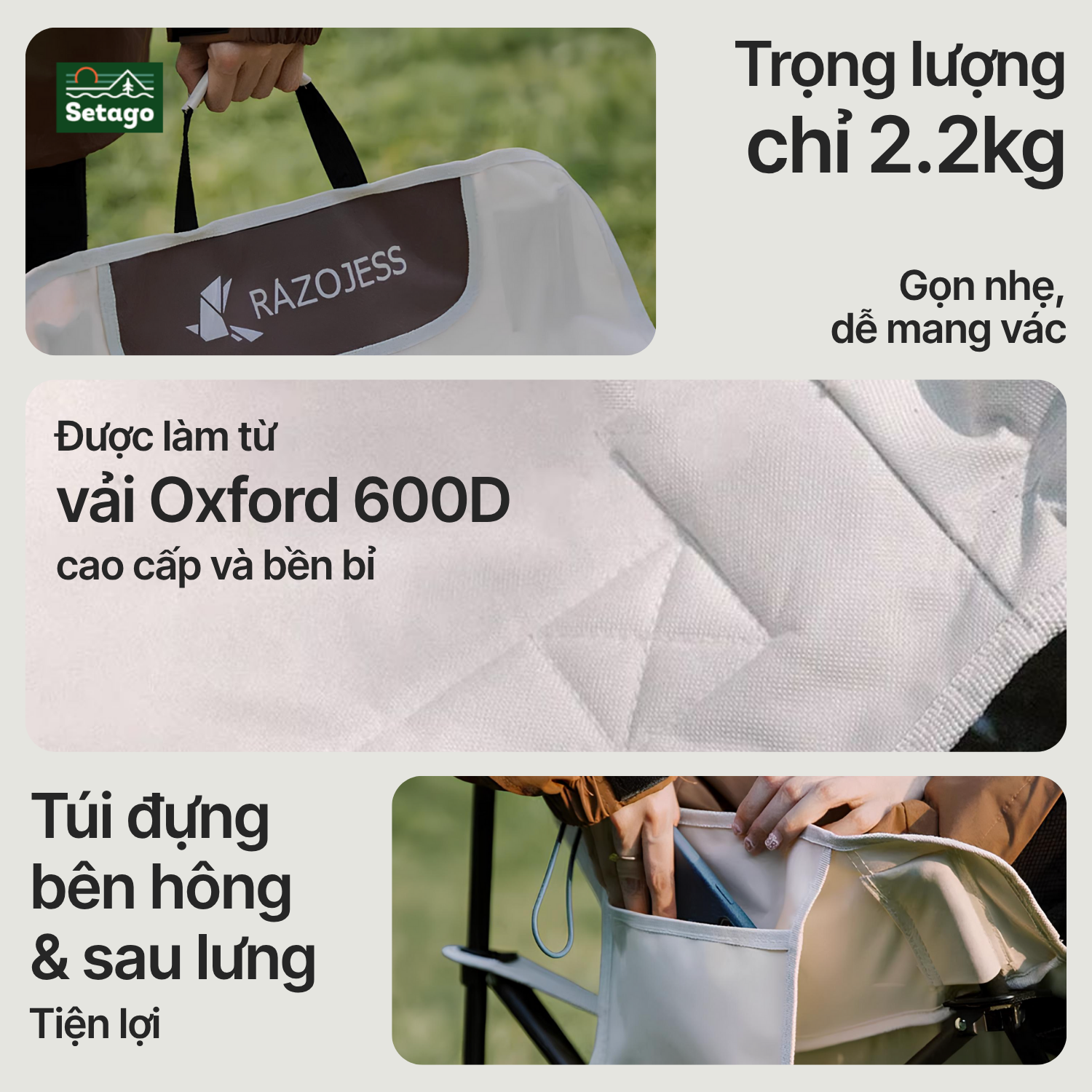 Ghế camping Chilla - Tiện lợi, nhỏ gọn,  nhiều màu sắc