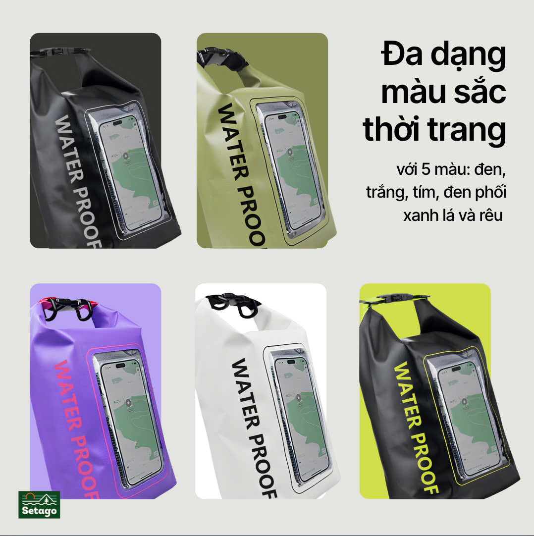 Túi chống nước AquaZip - quai chéo 2L/5L, nhỏ gọn, chống thấm