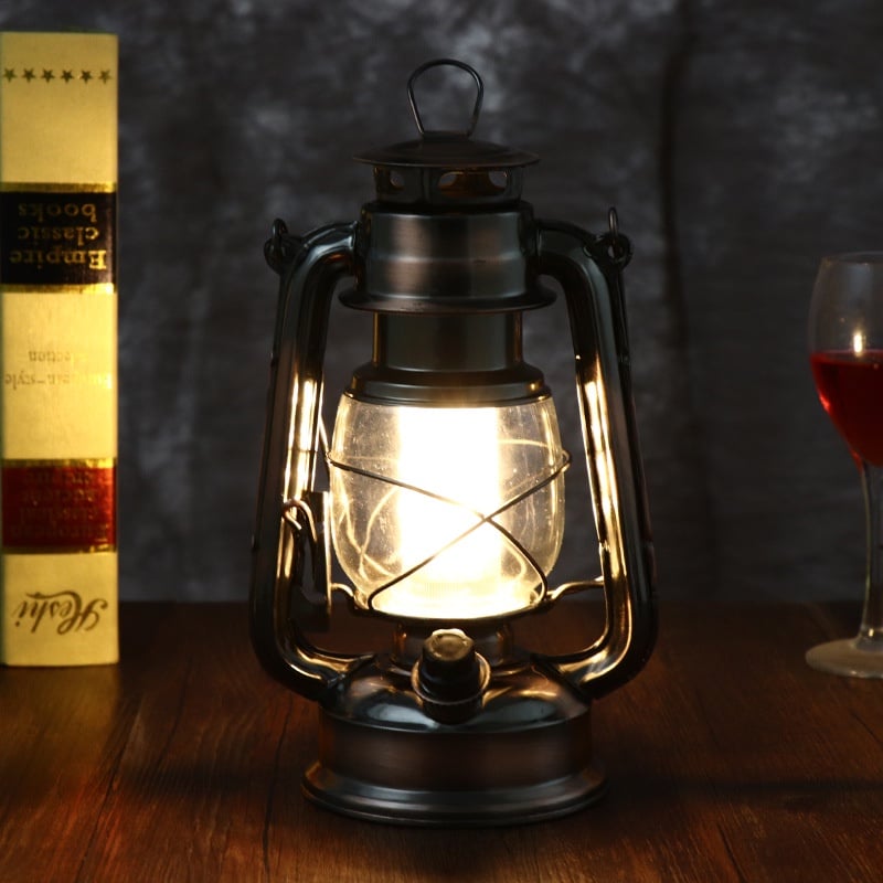 Đèn măng xông LED Vintage du lịch dã ngoại - Sáng vàng ấm áp