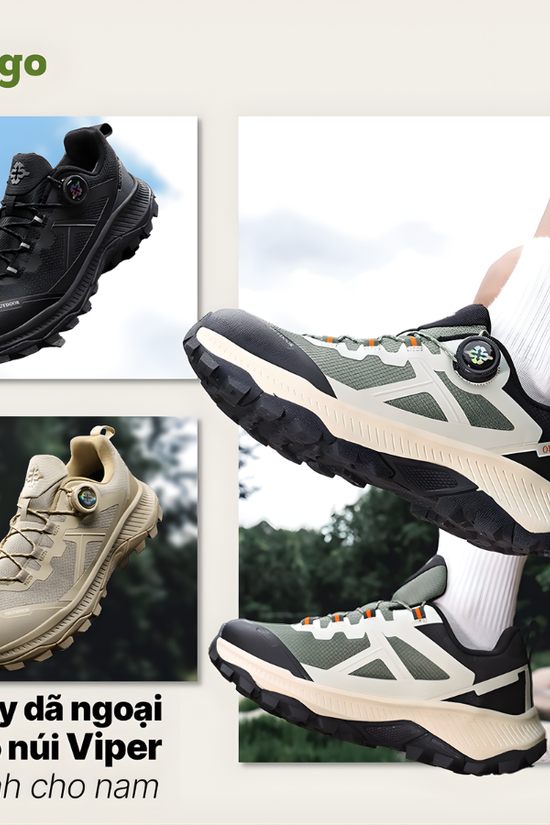 Giày leo núi Viper - khoá xoay nhanh, chống nước, ổn định mọi địa hình