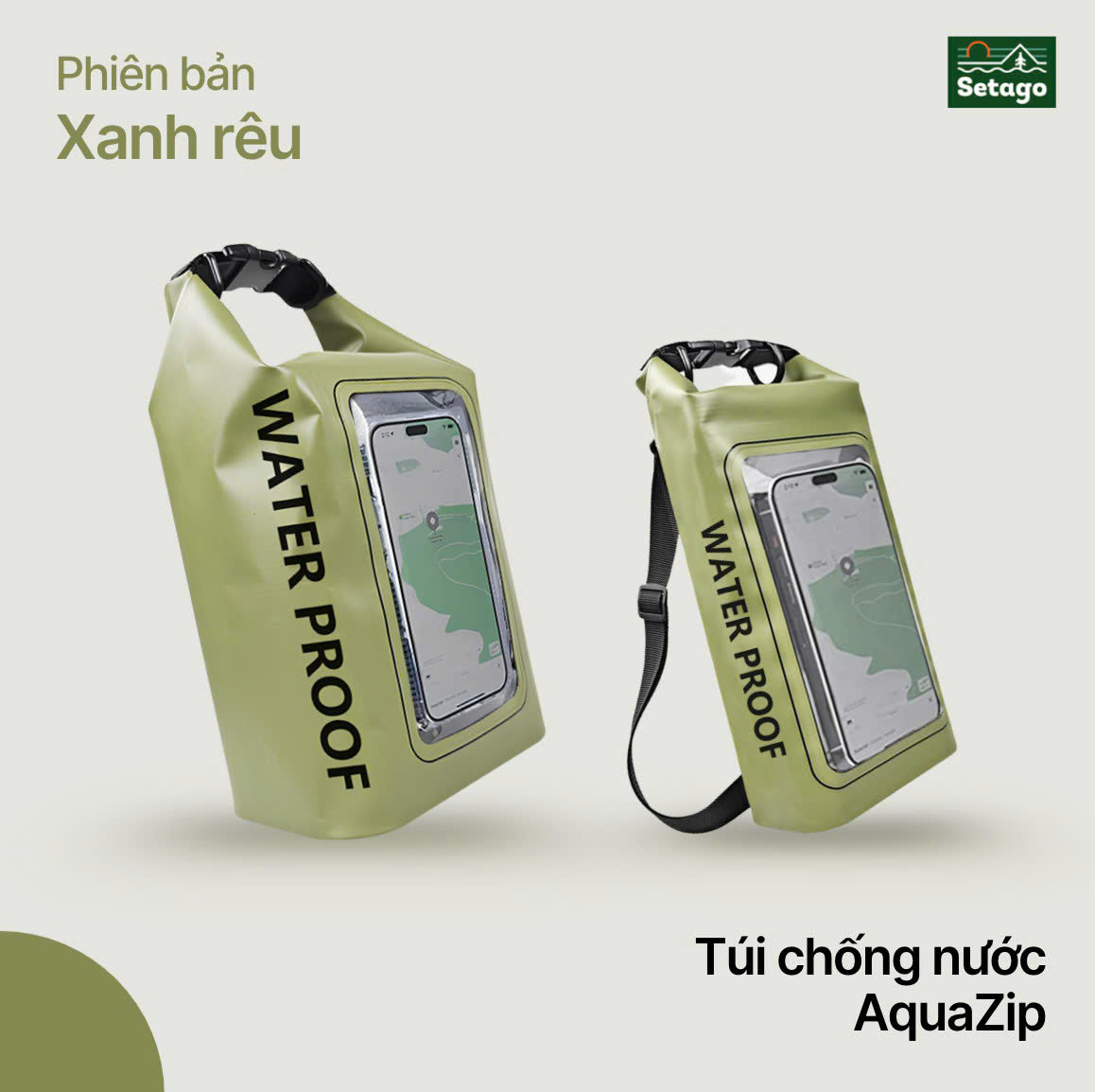Túi chống nước AquaZip - quai chéo 2L/5L, nhỏ gọn, chống thấm