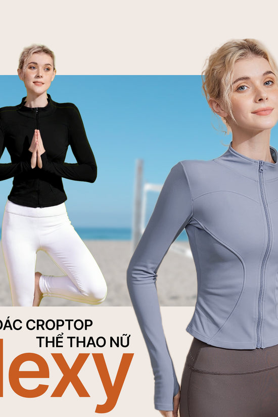 Áo khoác croptop thể thao nữ Flexy- mỏng nhẹ, co giãn, tôn dáng