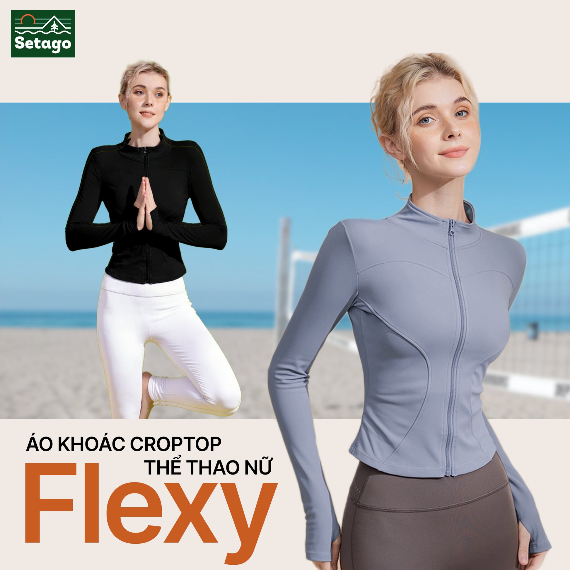 Áo khoác croptop thể thao nữ Flexy- mỏng nhẹ, co giãn, tôn dáng