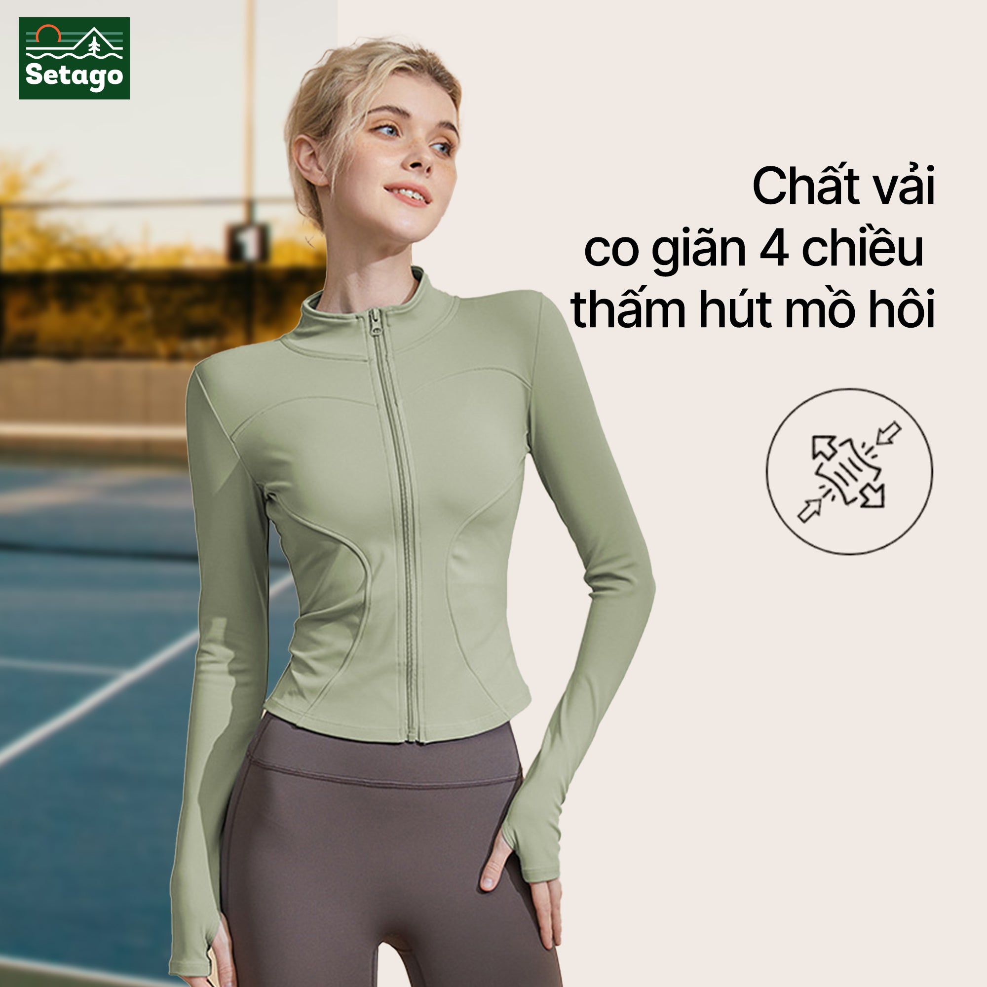 Áo khoác croptop thể thao nữ Flexy- mỏng nhẹ, co giãn, tôn dáng