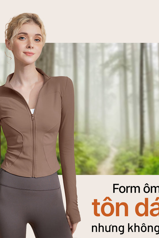 Áo khoác croptop thể thao nữ Flexy- mỏng nhẹ, co giãn, tôn dáng