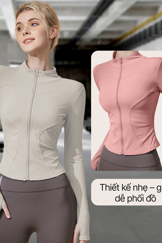 Áo khoác croptop thể thao nữ Flexy- mỏng nhẹ, co giãn, tôn dáng