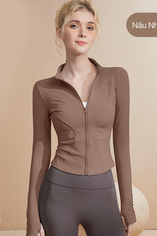 Áo khoác croptop thể thao nữ Flexy- mỏng nhẹ, co giãn, tôn dáng