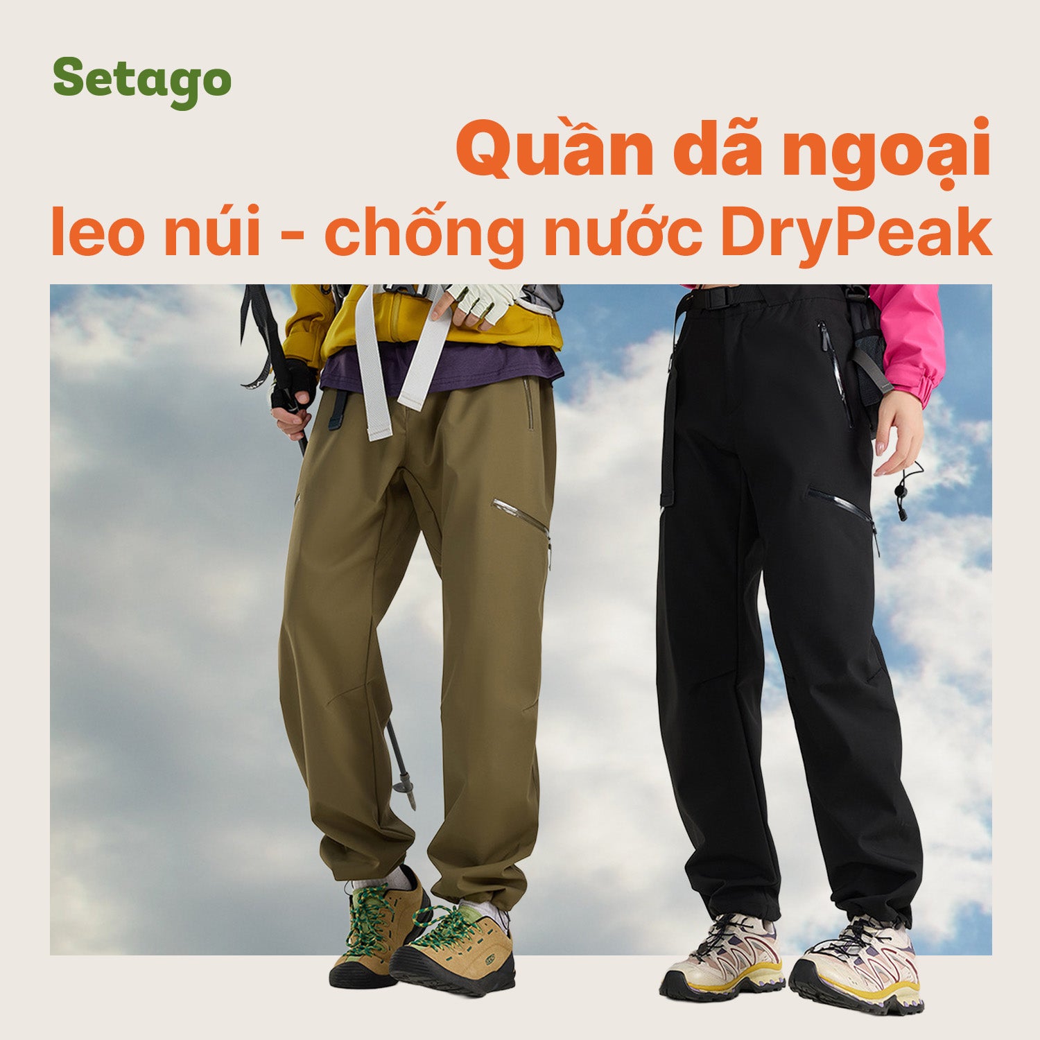 Quần dã ngoại leo núi chống nước DryPeak - Chống nước, khô ráo ở mọi cao dộ