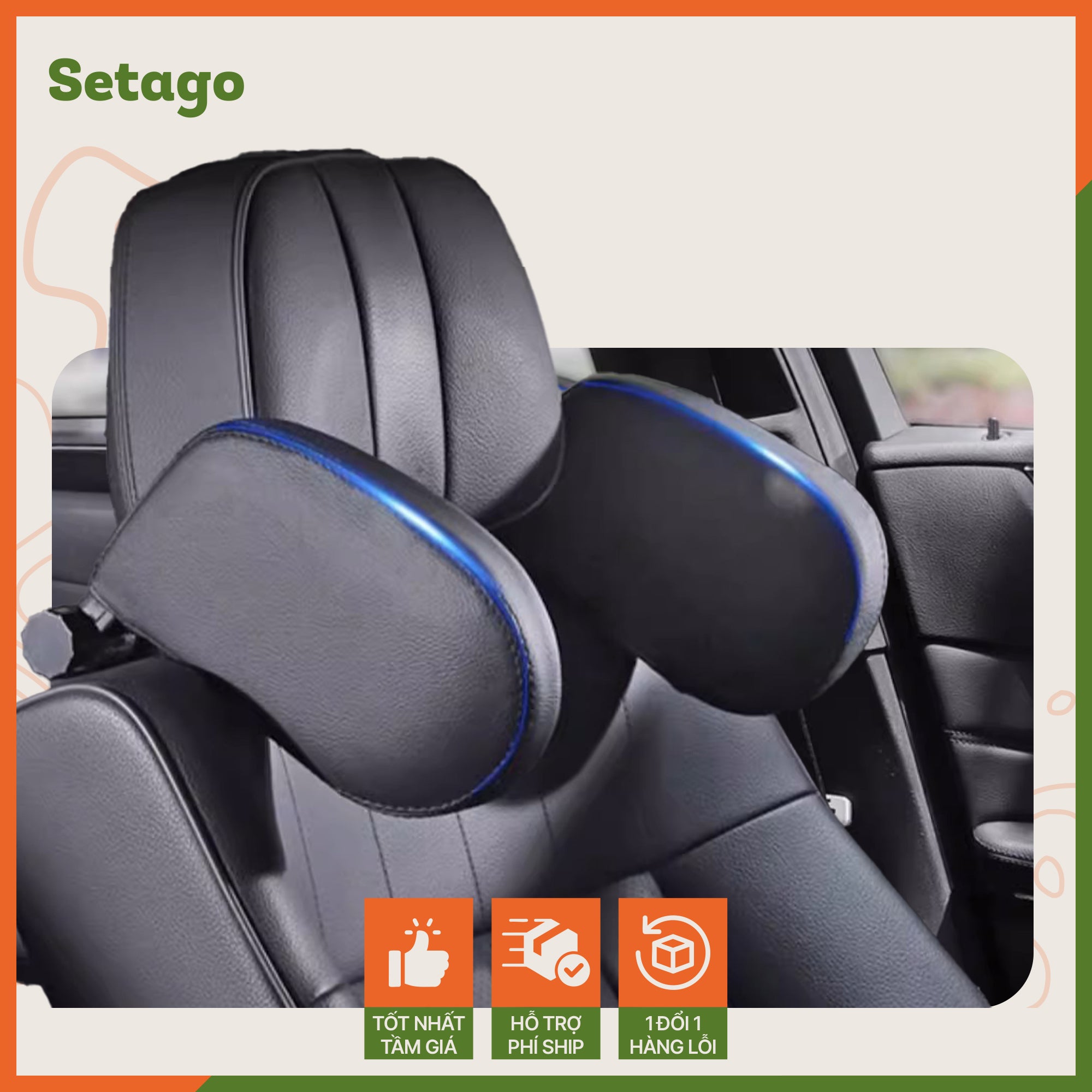 Gối Đỡ Đầu Ô Tô Cho Trẻ Em & Người Lớn – Đệm Dày, An Toàn Cho Giấc Ngủ Ngắn