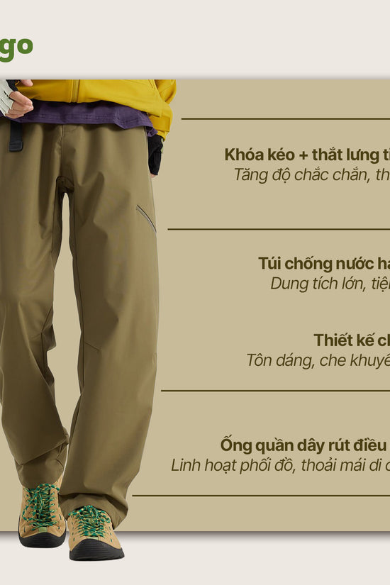 Quần dã ngoại leo núi chống nước DryPeak - Chống nước, khô ráo ở mọi cao dộ