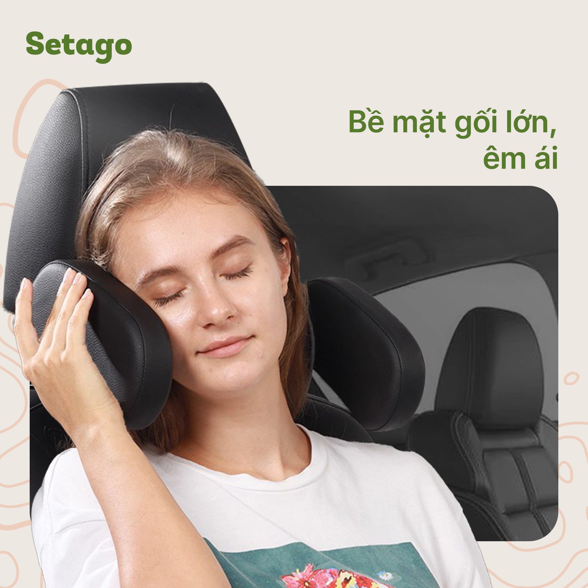 Gối Đỡ Đầu Ô Tô Cho Trẻ Em & Người Lớn – Đệm Dày, An Toàn Cho Giấc Ngủ Ngắn