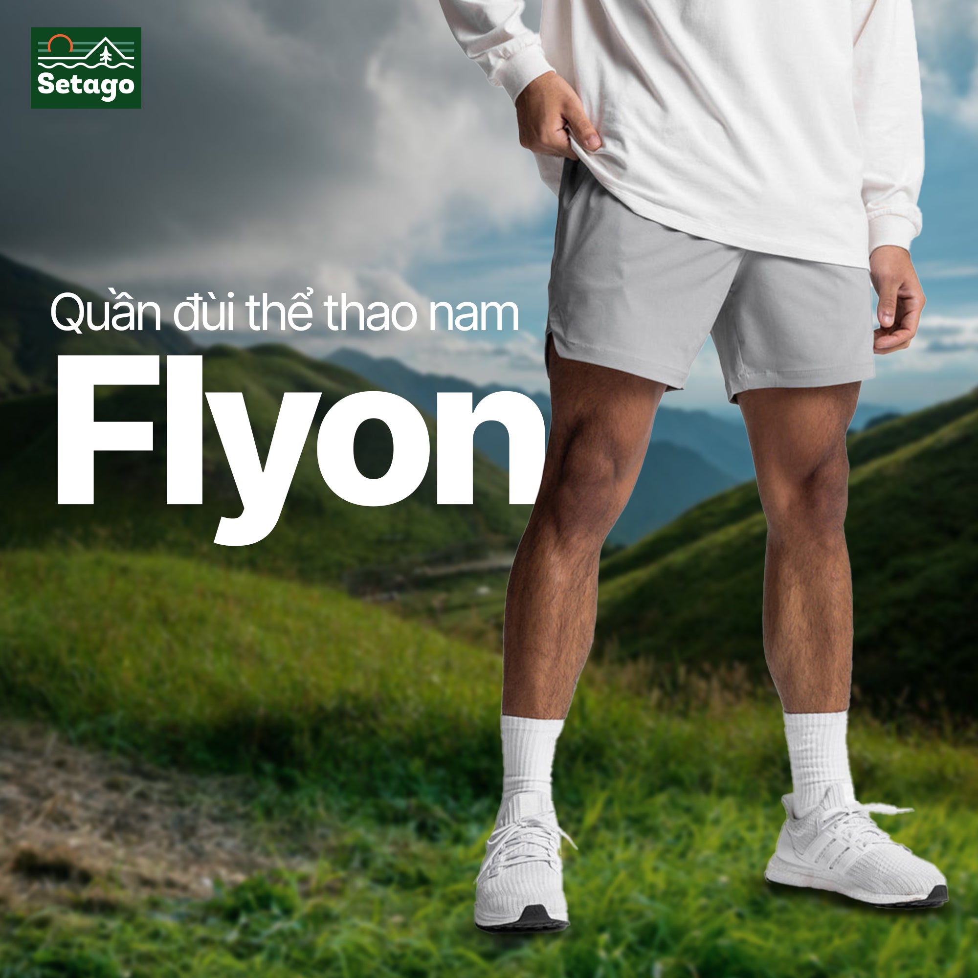 Quần đùi thể thao nam Flyon - nhẹ, thoáng, nhanh khô