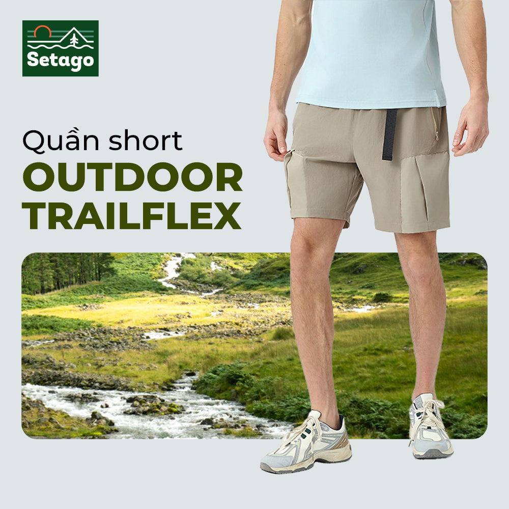 Quần short outdoor nam TrailFlex - nhẹ, linh hoạt và nhanh khô