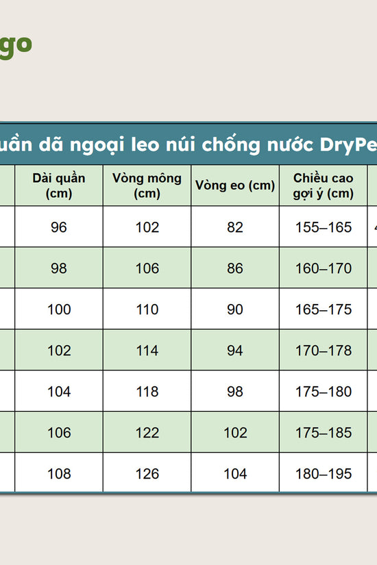 Quần dã ngoại leo núi chống nước DryPeak - Chống nước, khô ráo ở mọi cao dộ