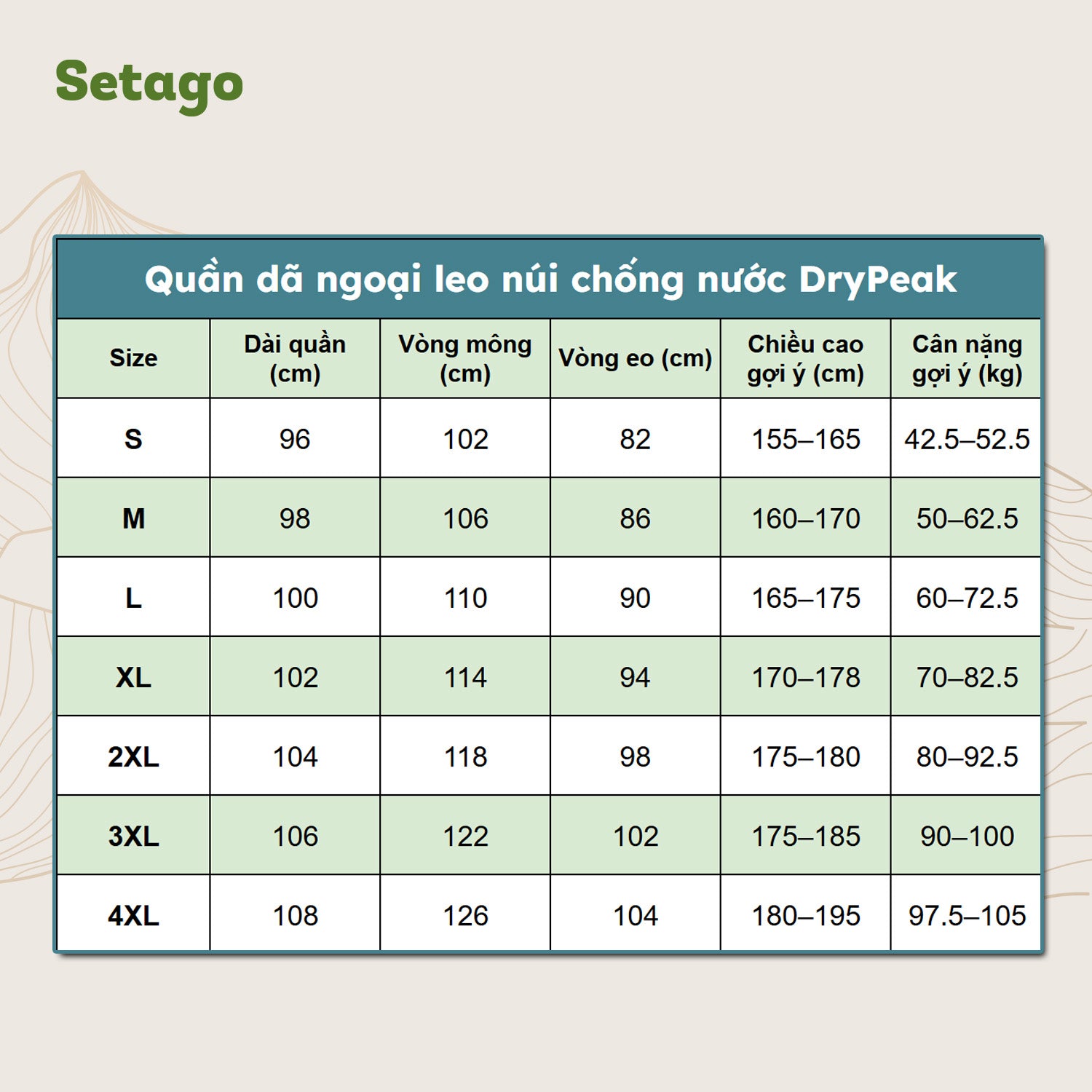 Quần dã ngoại leo núi chống nước DryPeak - Chống nước, khô ráo ở mọi cao dộ