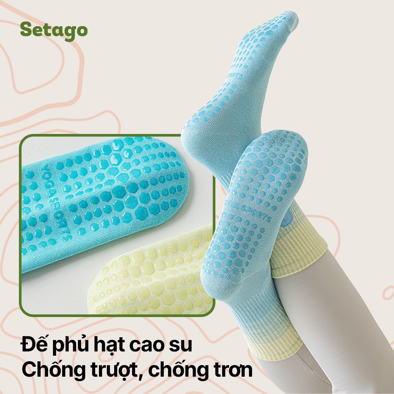 Tất chống trơn thể thao Grip Socks - Chống trượt, êm chân