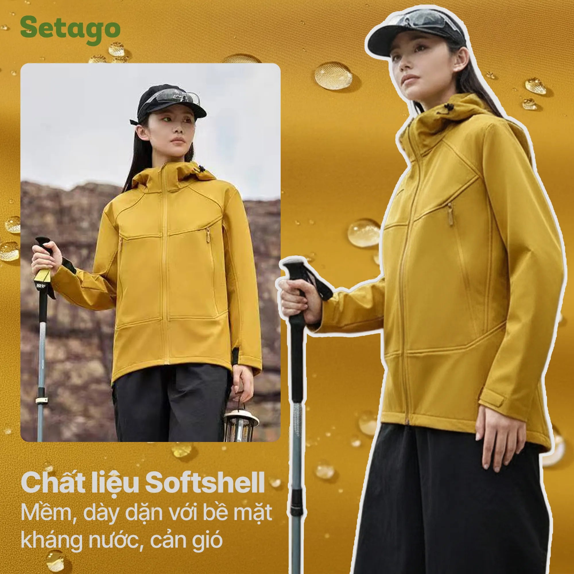 Áo khoác Softshell Elven chống nước lót nỉ
