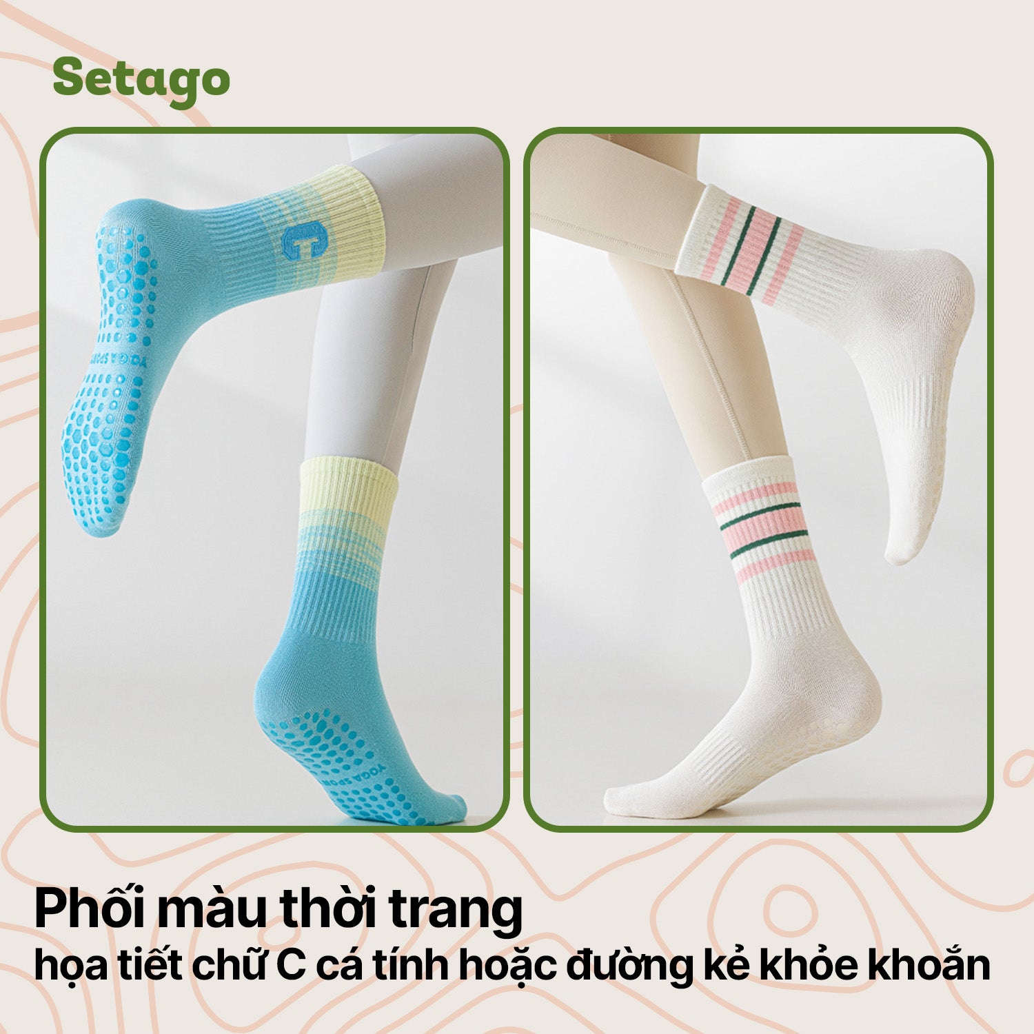 Tất chống trơn thể thao Grip Socks - Chống trượt, êm chân
