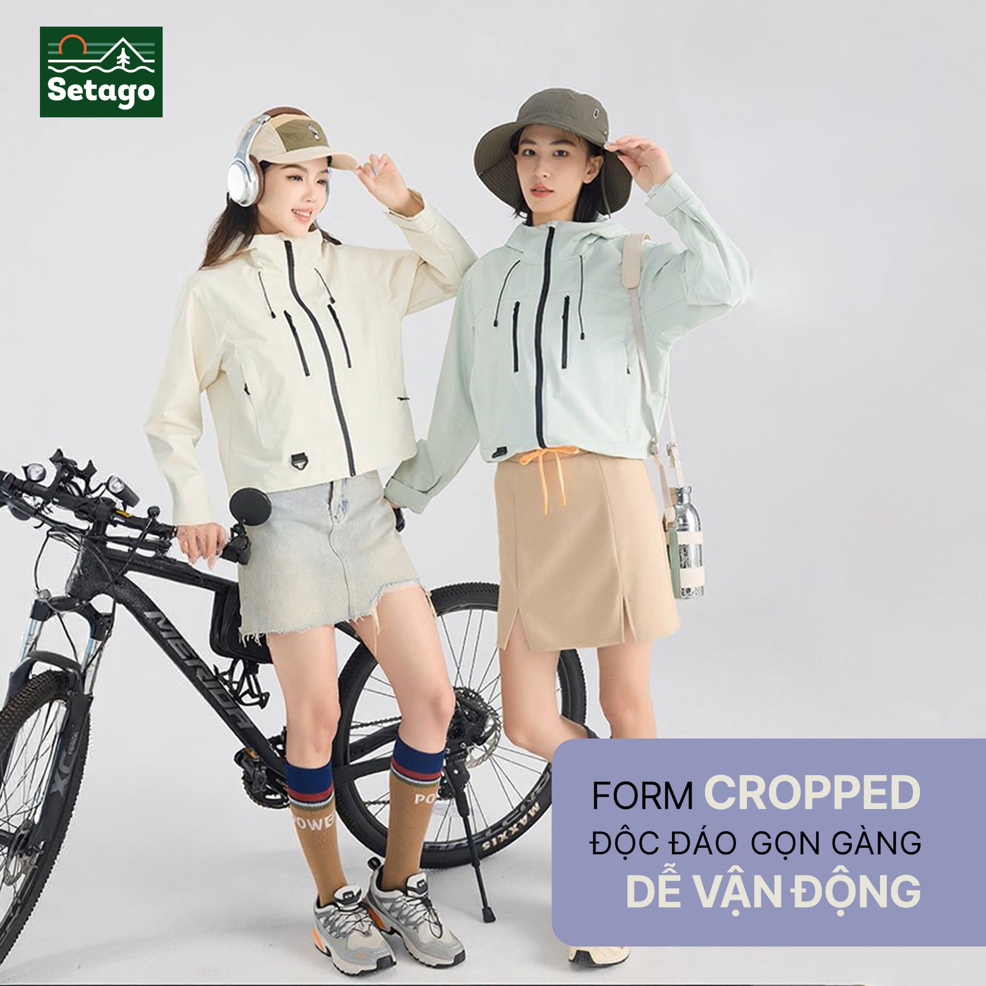 ÁO KHOÁC CROPTOP NỮ CROPARA – CẢN GIÓ, CHỐNG NƯỚC, NỮ TÍNH VÀ NĂNG ĐỘNG