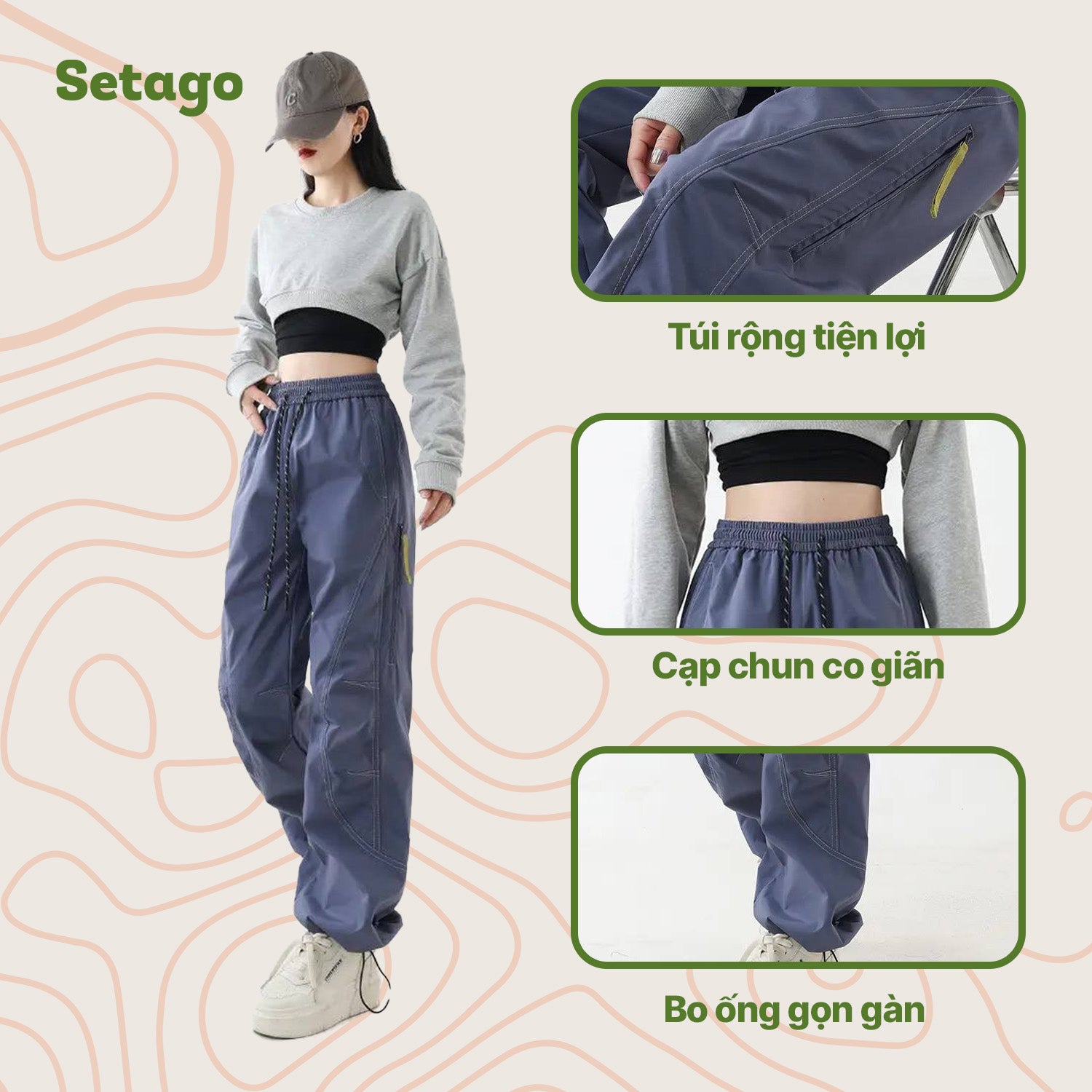 Quần dã ngoại ống suông Windy - phong cách, linh hoạt