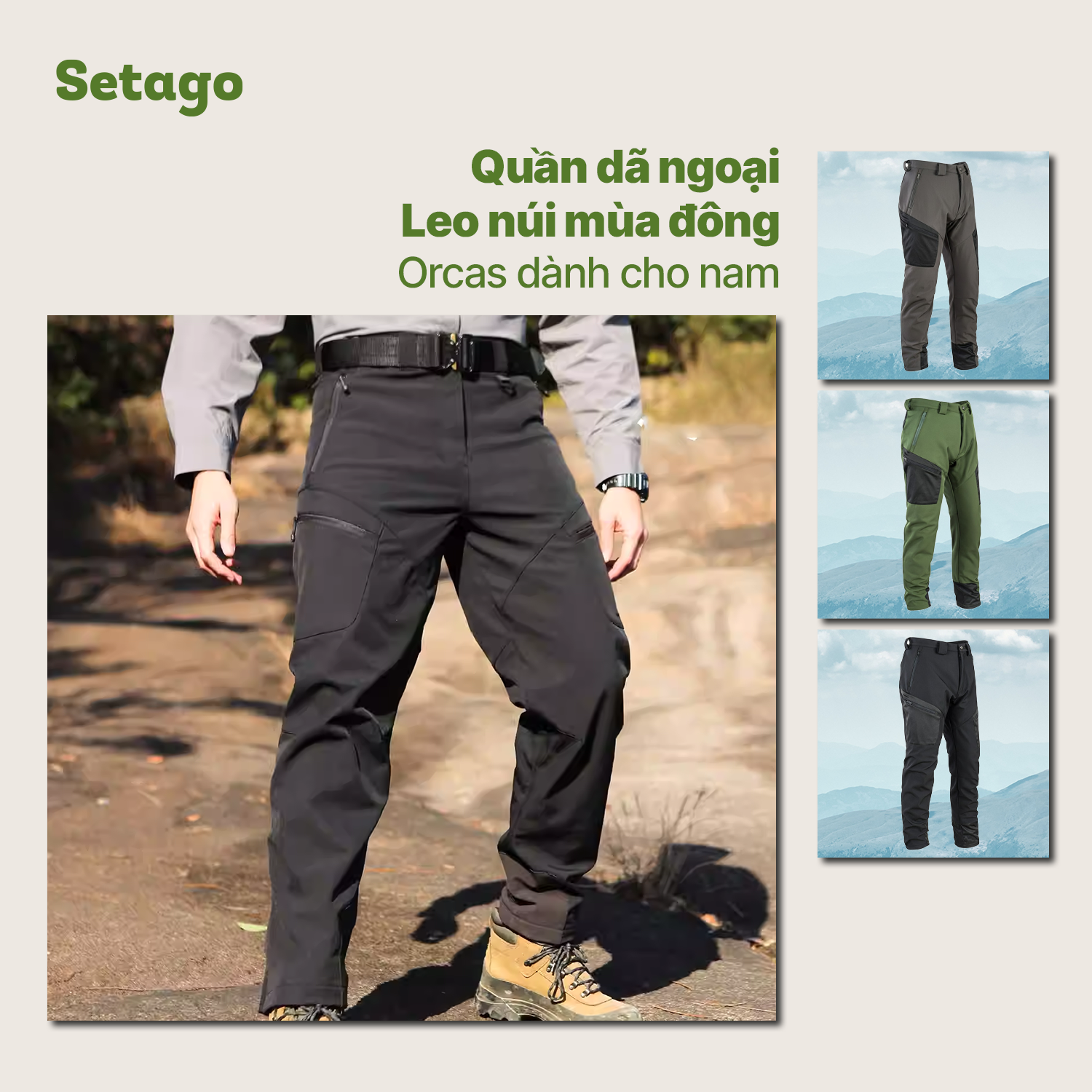 Quần dã ngoại, leo núi mùa đông Orcas - ấm áp, dày dặn, phù hợp mùa thu đông