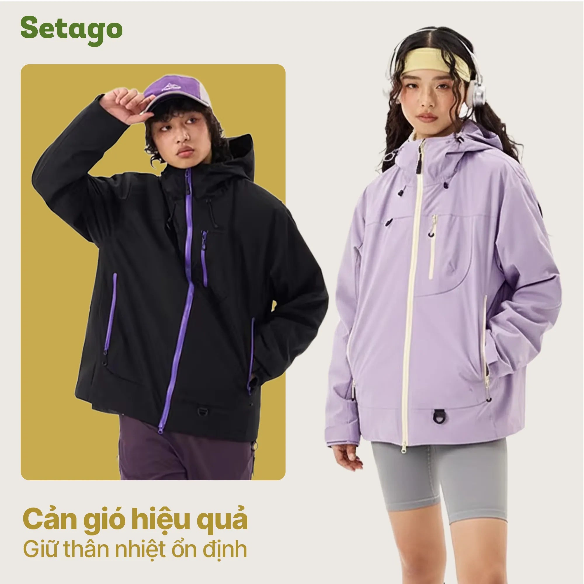 Áo khoác leo núi Nordic Pro – Chống nước, cản gió & lót nỉ ô vuông